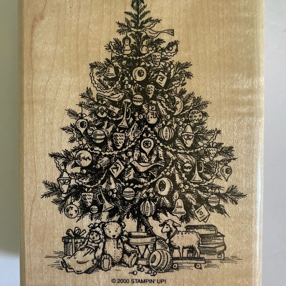 Stamping Up 2000 Christmas Tree RUBBER STAMP